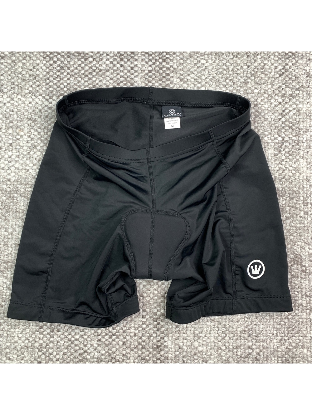 Canari Black Cycling Shorts with Blue Padded Liner Size M